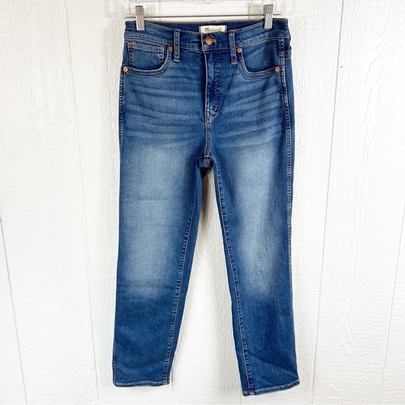 Madewell Stovepipe Straight Leg Denim Blue Jeans Size 26 - Picture 1 of 7